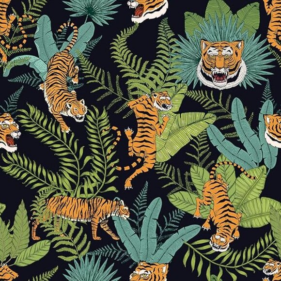 Chihut Other - CHIHUT 17.7”x236” Woodland Tiger Peel Stick Wallpaper Jungle Leaf Removeable